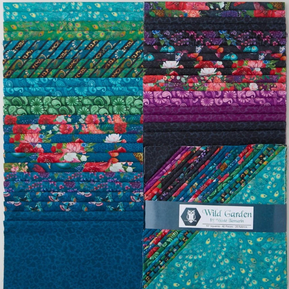 Wild Garden 10" Squares cotton layer cake by White Owl Fabrics